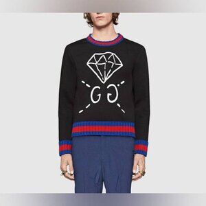 Gucci x GucciGhost AW/16 Black Graphic Neoprene Sweatshirt